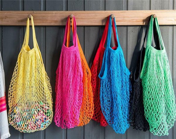 

reusable shopping bag large capacity mesh net string eco bag durable fruit storage handbag reusable shopping foldable