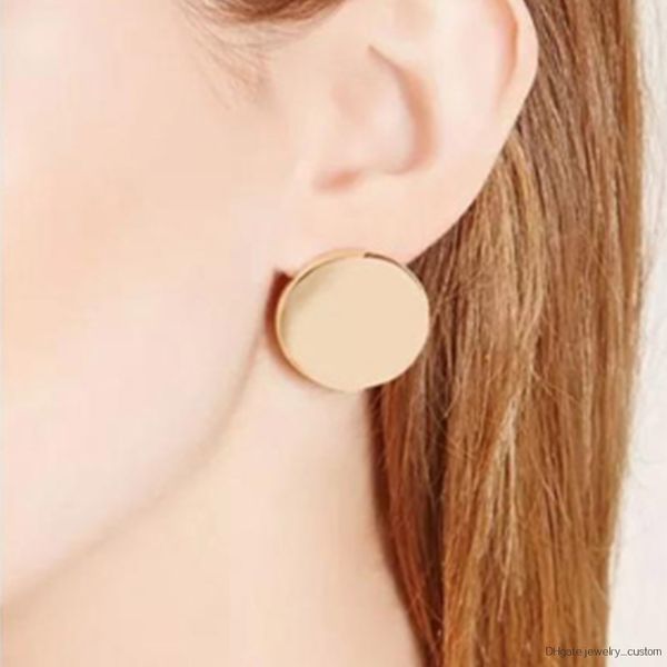 

Fashion Round Metal Earrings For Women Gold-color Cute Geometric Ear Stud Piece Brinco Aros Korean Earing Bijoux Femme E0127