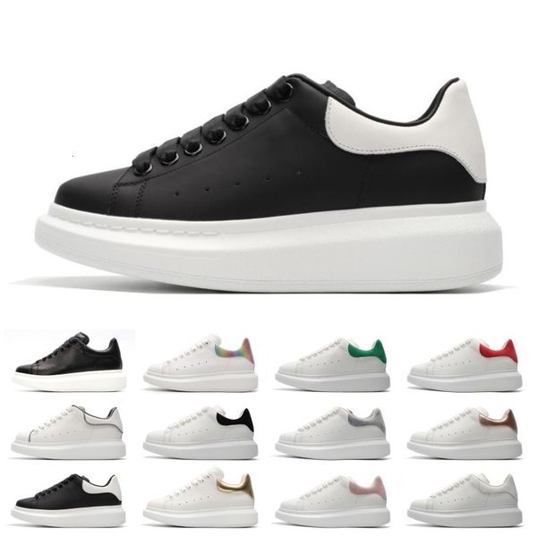 

2019designer 3m reflective white black leather casual shoes for girl women men pink gold red fashion comfortable flat sneakers size36-44