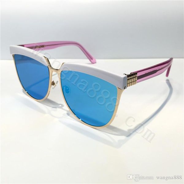 

ipng new women designer sunglass irresistor 005 fashion model cat eye frame with mirror lens summer style eyebrows frame, White;black