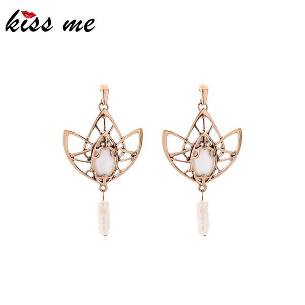 

kissme 2020 new drop earrings for women cute crystal resin bat baroque cultured pearl dangle earrings vintage fashion jewelry, Silver