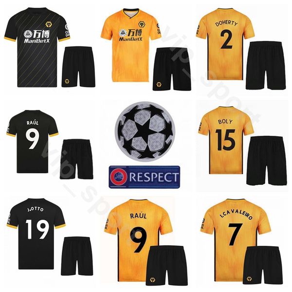 

19-20 Soccer 18 Diogo Jota Jersey Set Wolverhampton Wanderers 2 Matt Doherty 37 Adama Traore 15 Willy Boly Conor Coady Football Shirt Kits