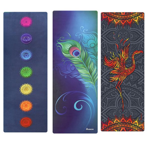 

natural rubber printed yoga mat 3.5mm eco-fridenly anti -skid fitness mat gym pad pilates slim body building exercise mats