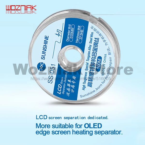 

sunshine ss-051 lcd screen separation wire ultrafine 0.03mm cutting steel wire