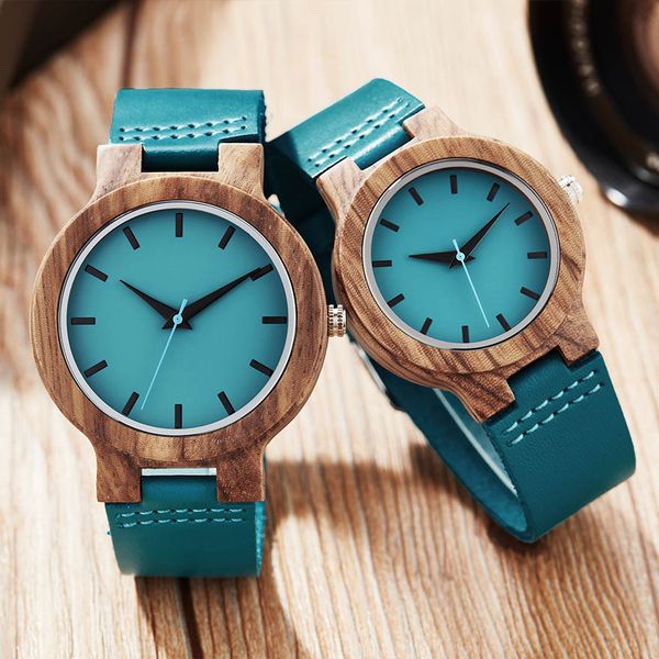 

creative wood watch men women wood watches couple wrist watch lover clock natural brown reloj male wooden dial wristwatch, Slivery;brown