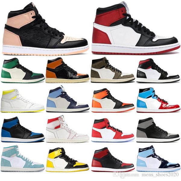 

2020 air jordan retro 1 high 1s travis scotts fearless obsidian mens basketball shoes spiderman sport designer sneakers size 36-46