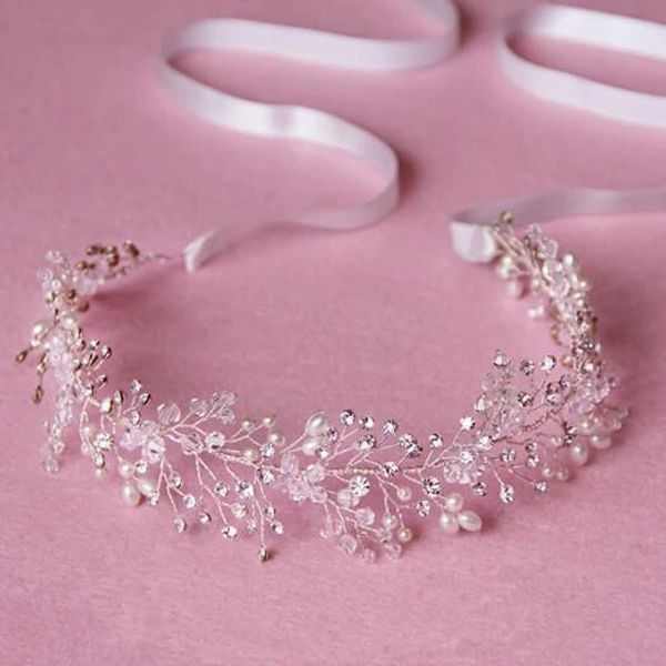 

handmade элегантный rhinestone женщин head pieces кристалл цветы ленты люкс оголовьем tiara корона цвет свадебные аксессуары для волос, Golden;silver