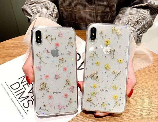 

new iphone 11pro real flower small floral phone case 7plus for apple xsmax phone case