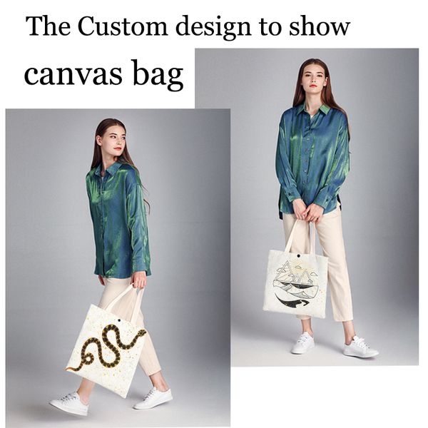 

customization women canvas shoulder bag shopping bag tote package purses casual handbag for young girl 42cm*40cm