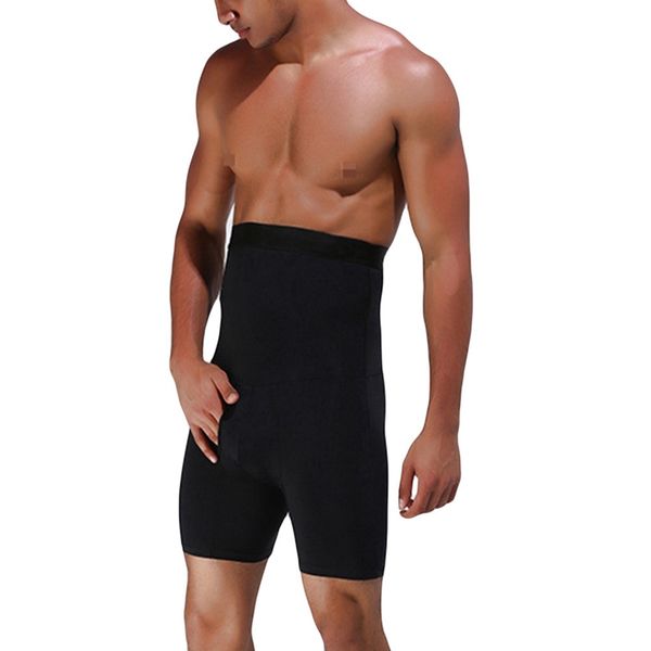 

shaping underwear fitness high waist abdomen tummy simm control shaping men underwear men compression short running tights, Black;blue