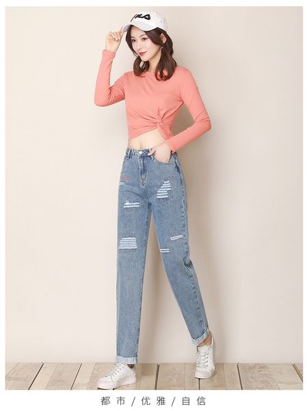 

темно-синий новый хан издание показать тонкий большой ярдов высотой талии однобортный заусенцы брюки с широкими штанинами, Blue