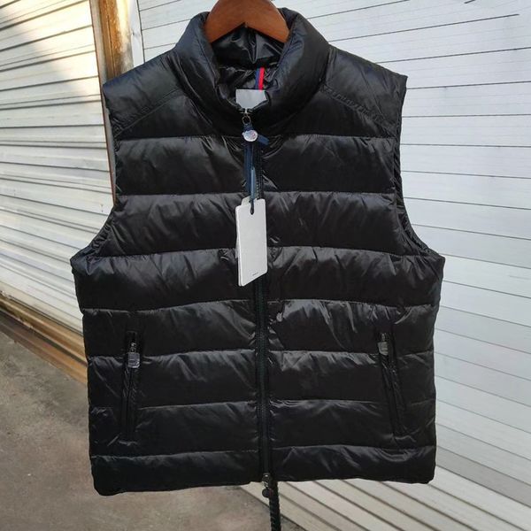 

men's classic stand collar down vest, Black