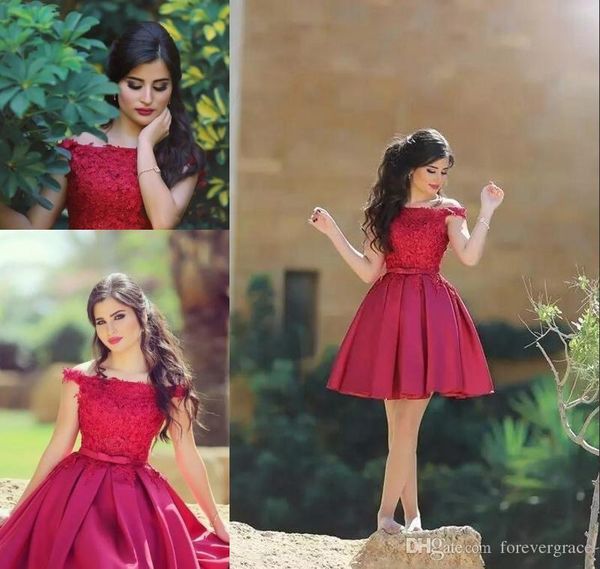 

2019 little red short cocktail dress off the shoulder knee length semi club wear homecoming party gown plus size custom make, Black