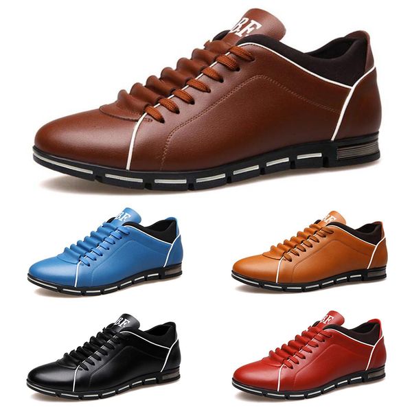 

men casual leather shoes black red chestnut light blue fashion mens sneakers flat shoe outdoor walking size 40-45 #22