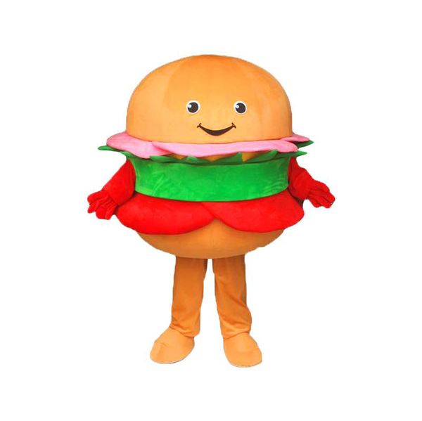 

2019 hamburgers mascot costume carnival party fancy plush lovely walking lovely hamburg mascot size., Red;yellow