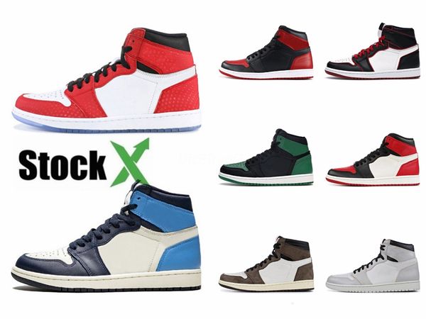 

new reverse bred royal toe jumpman 1 1s high mens basketball shoes pine green black 3 shattered backboard black toe designer shoes #615