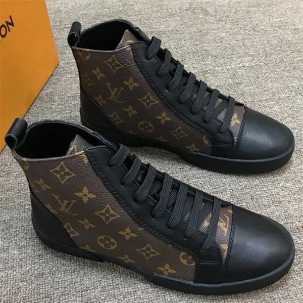

match up sneaker boot men's high leather sneaker man designers shoes ankle boots bootie lace-up fashion casual shoes black/brown zx5
