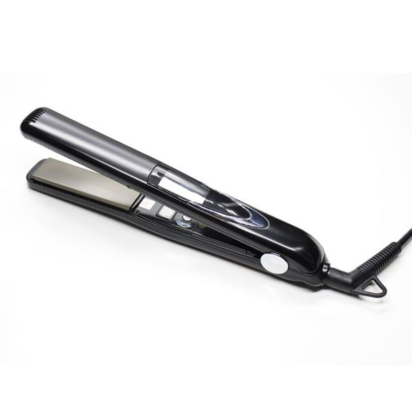 

professional vibrating titanium chapinha hair straightener fast straightening flat iron super high temperature fast heating ir, Black