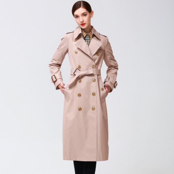 

spring auttumn fashion women leisuretrech coat female high qulaty cotton coat ladies loose slim windbreaker female solid, Tan;black