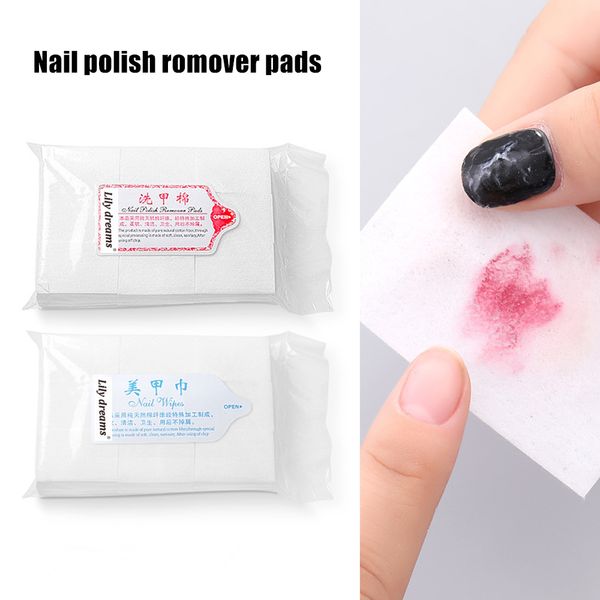

500-600pcs/bag lint-nail art removal wipes lint paper pad gel polish cleaner manicure nail remover 100% cotton napkins