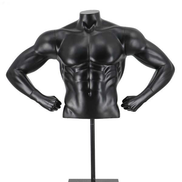 

fashion style male upper body muscle mannequin muscle maniqui with base, Khaki