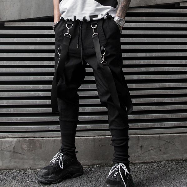 

MarchWind Brand Designer Hip Hop Mens Joggers Pants Black Casual Streetwear Sweatpants with With Ribbons Spring Fashion Harem Pants for Man