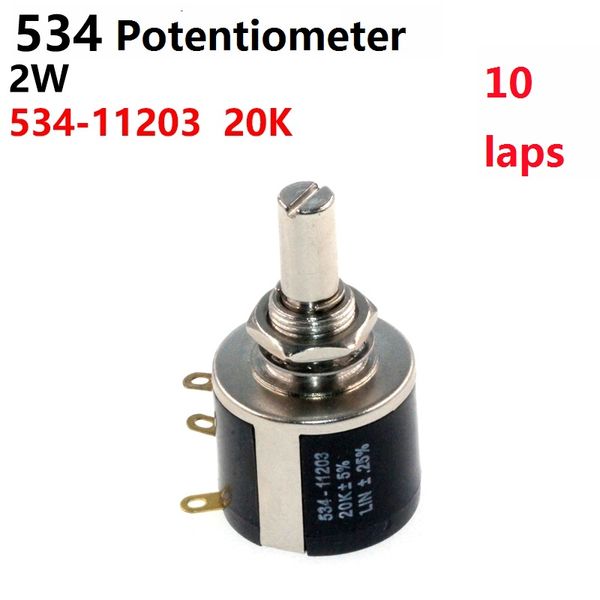 

precision multi-turn wirewound potentiometer 534-11203 534 20k 2w