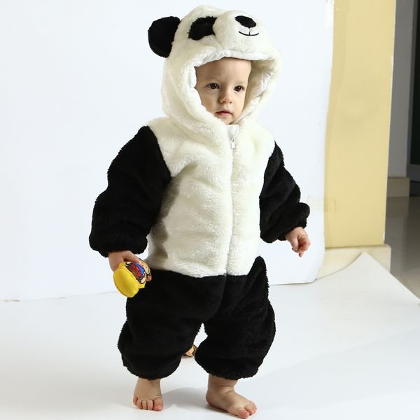 Addensare Abbigliamento per bambini Neonato Bambino Animale Pagliaccetto Abiti Cute Panda Tuta Playsuit Costume Morbido cotone 0-24M