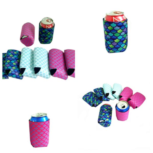 

new mermaid neoprene cups cover can cooler cup holder beverage set beer drinks bottle cup wedding decor party favor coke cup sett2i5243