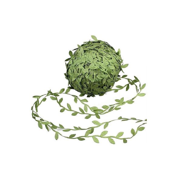 

creative 18 meters green leaves rattan silk leaf artificial diy wreath garland wedding decor gift scrapbooking craft fake flower