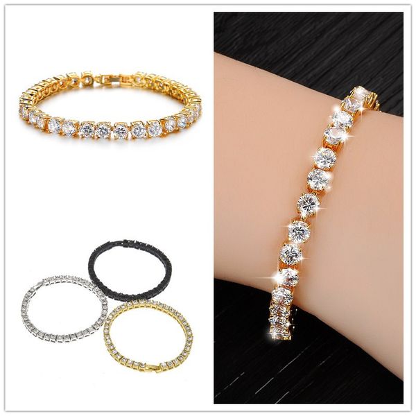 

hip hop men bracelet series rhinestone bracelet chain bling crystal, Black