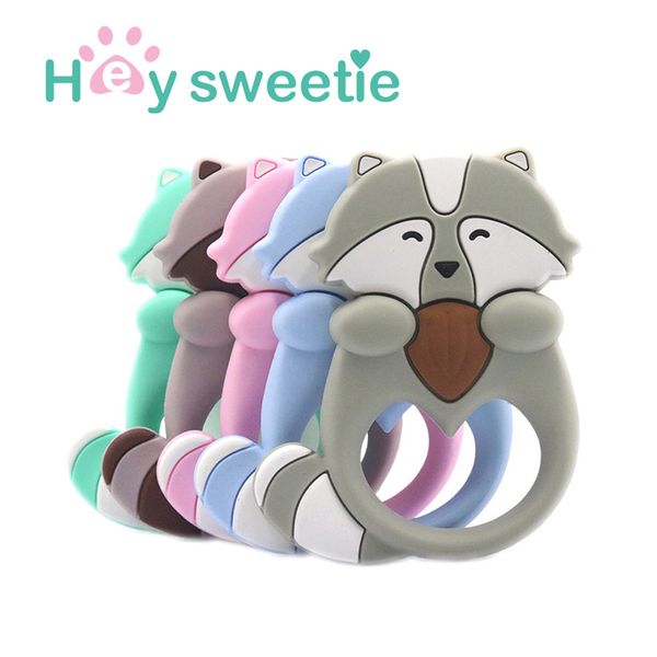 

amazon new food grade squirrel teether baby teeth toy wholesale, Bronze;silver