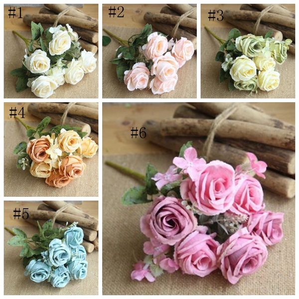 

artificial flowers artificial rose bridal flowers bride bouquet wedding silk flower home wedding decoration 6 colors optional cyl-yw4079