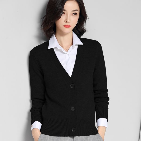 

2020 spring clothing new style women's early spring loose-fit sweater coat short versatile online celebrity knitted cardigan, White