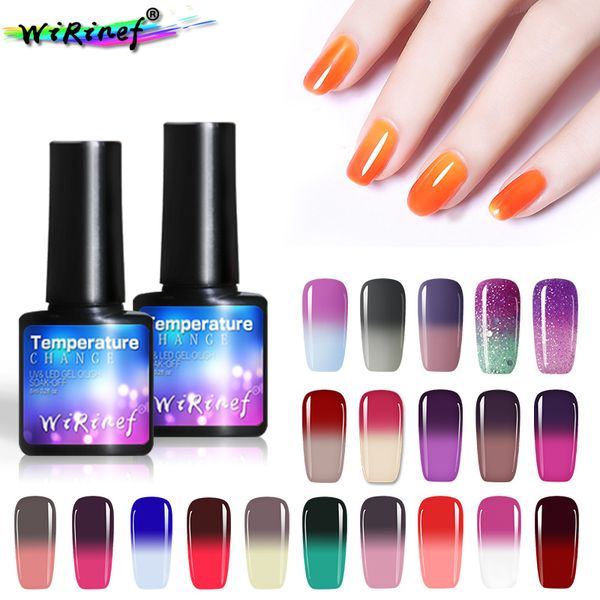 

wirinef 8ml temperature change nail gel polish varnish thermol chameleon changing color soak off uv gel nail polish, Red;pink