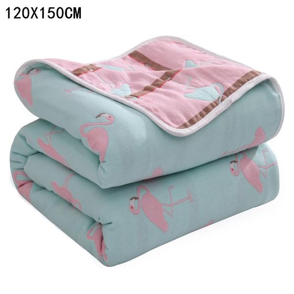 

новорожденных летняя 150x120cm детские детские 100% хлопок пледы 6 слоев одеяло flamingo муслин wrap пеленать коляски детские одеяла