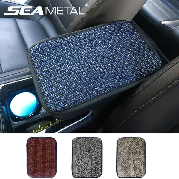

car armrest box storage mats interior auto armrest protector flax carpets universal automobiles cover pads accessories