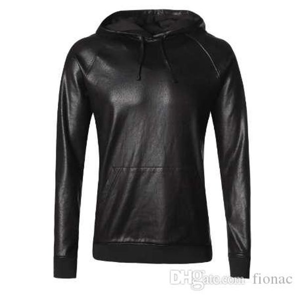 

мужчины новый упругой кожи хлопок черный балахон мужских водолазки шляпа мода случайного высокого качества зимнего бренд дизайн толстовка, Black