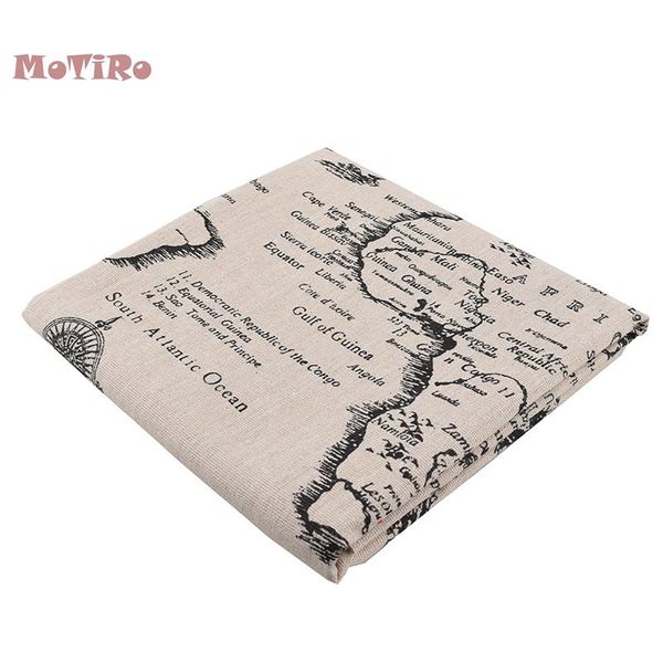 

motiro,printed cotton linen fabric,half meter,map series cloth of handmade//quilting/sewing/sofa/bag/cushion/curtain material, Black;white