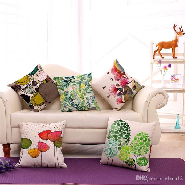 

abstract flower and bird one side printing home decor sofa car seat decorative cushion cover pillow case 240501