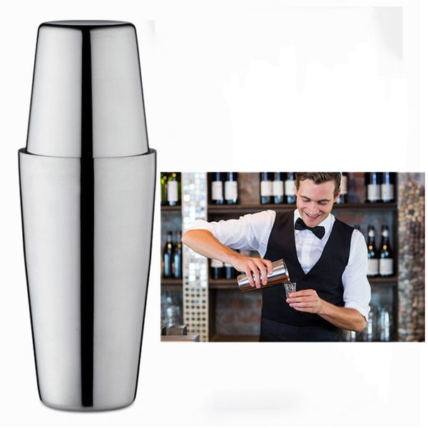 

2pcs professional mixer shaker cocktail shaker 304 stainless steel 750/550ml