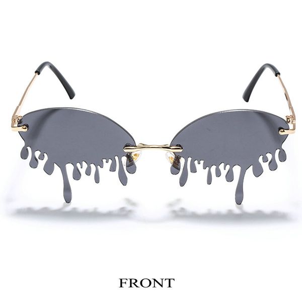 

красный этап подиуме слезы 2020 новые солнцезащитные очки без оправы солнцезащитные очки женщин бренд дизайнер сценического шоу ста башен сл