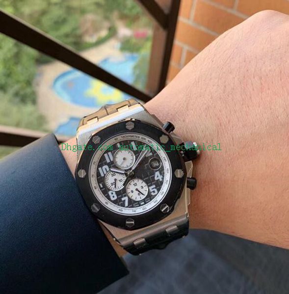 

luxury mens watch 0ffshore 26170st leather strap 42mm 3126 automatic mechanical waterproof sport fashion men's watches new version, Slivery;brown