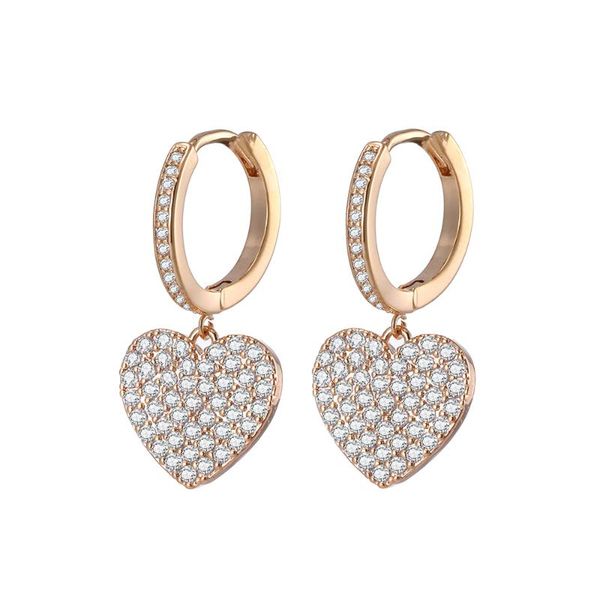 

gold color hoop earrings cute love heart trendy crystal charm korean earrings women jewelry boucle doreille femme 2020 new gifts, Golden;silver