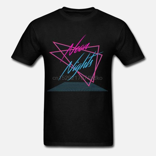 

men t shirt neon nights retrowave tee women t-shirt, White;black