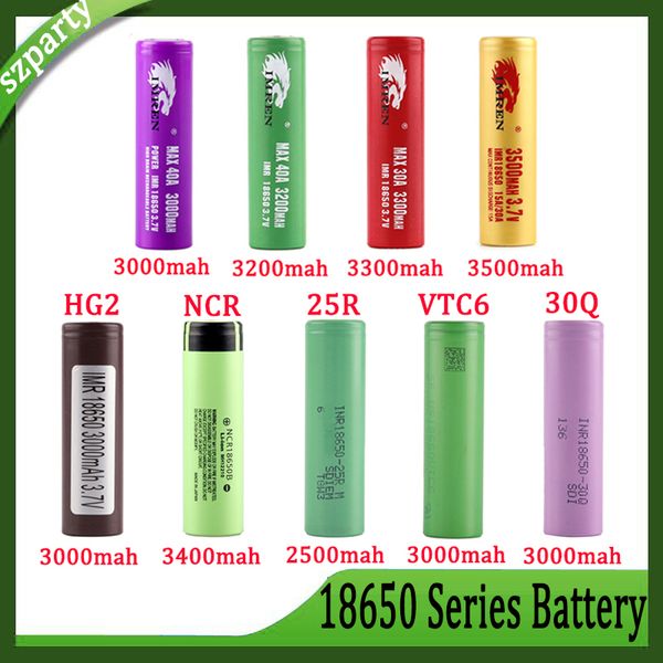 

Best Quality IMR 3500mAh HG2 30Q VTC6 3000mAh NCR 3400mah 25R 2500mAh 18650 Battery E Cig Mod Rechargeable Li-ion Cell Battery HOT