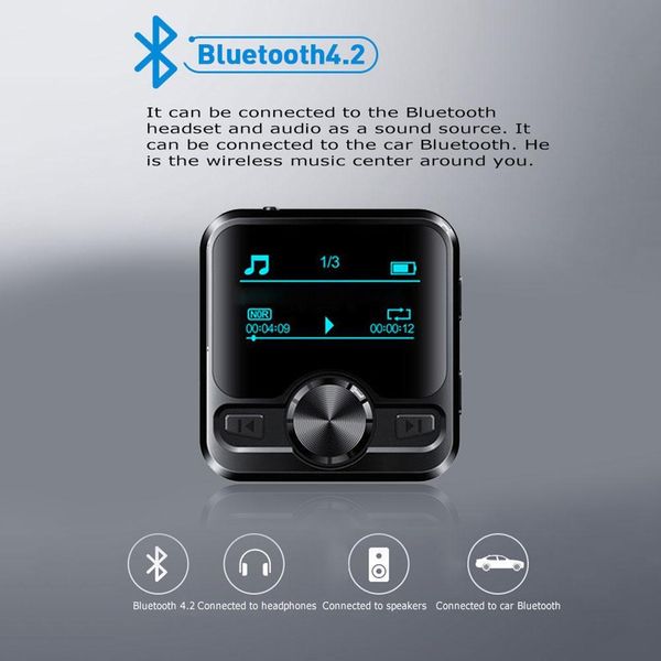 

1.2-inch oled color display m9 hifi sports bluetooth clip mp3 player voice recorder hifi mp3