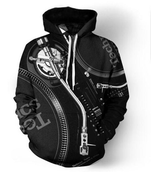 

new fashion hip hop sweatshirt men women 3d casual hoodies dj music harajuku style loose pullover hoodies usa0229, Black