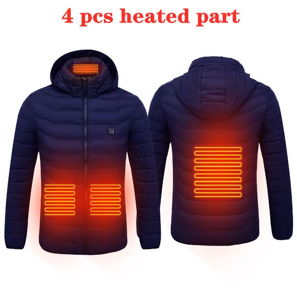 

usb heated jacket men women winter heating windbreaker hiking thermal waterproof jacket coat outdoor jackets warm clothes, Gray;blue