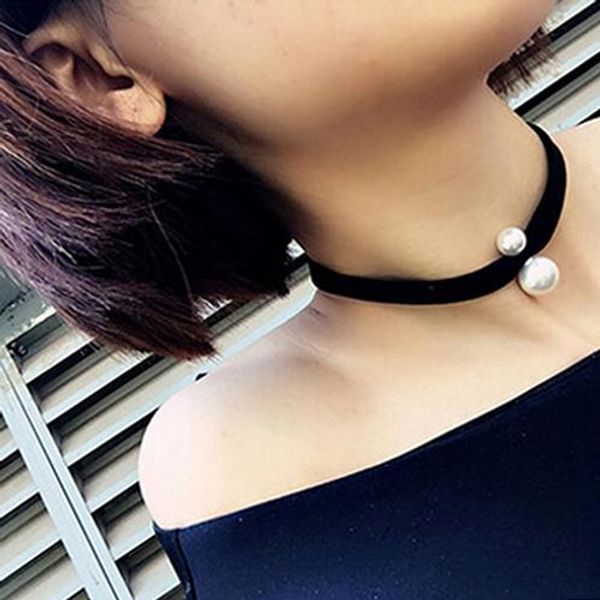 

женщины ретро поддельный pearl декор регулируемых цепей ожерелье чокеровщик шарма ключица, Golden;silver